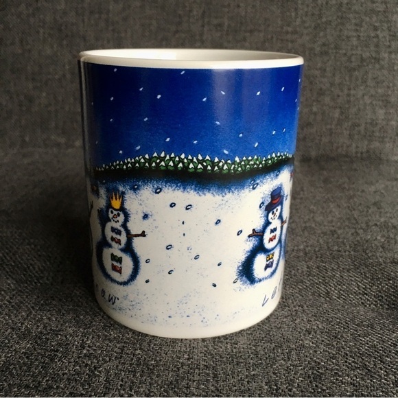 Lindt Chocolates “Let It Snow” Snowman Coffee Mug, Blue, White, 11 oz
